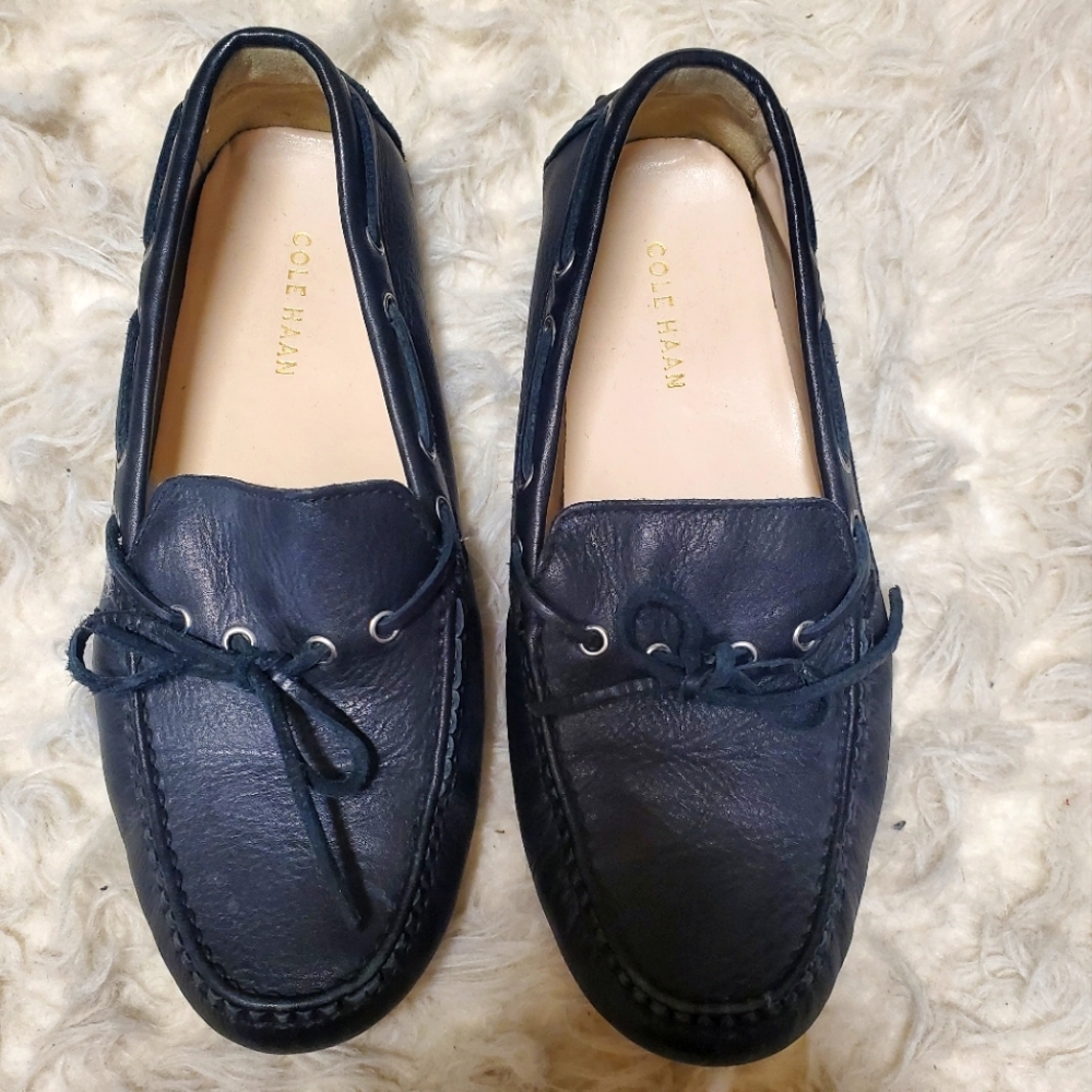 Cole Haan Driver Loafers Leather Size 7 Black